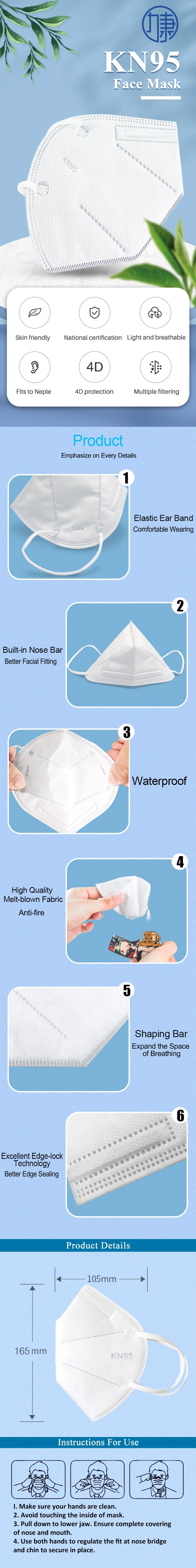 Cash Commodity KN95 Mask Disposable Melt-Blown Cloth Mask Five Layer Protection Dust Prevention All-Round Protection Personal Protective Device