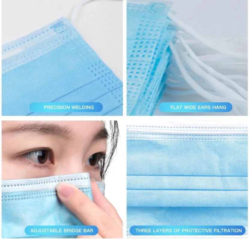 High Quality Three-Layer Disposable Melt-Blown Cloth, Non-Woven Mask
